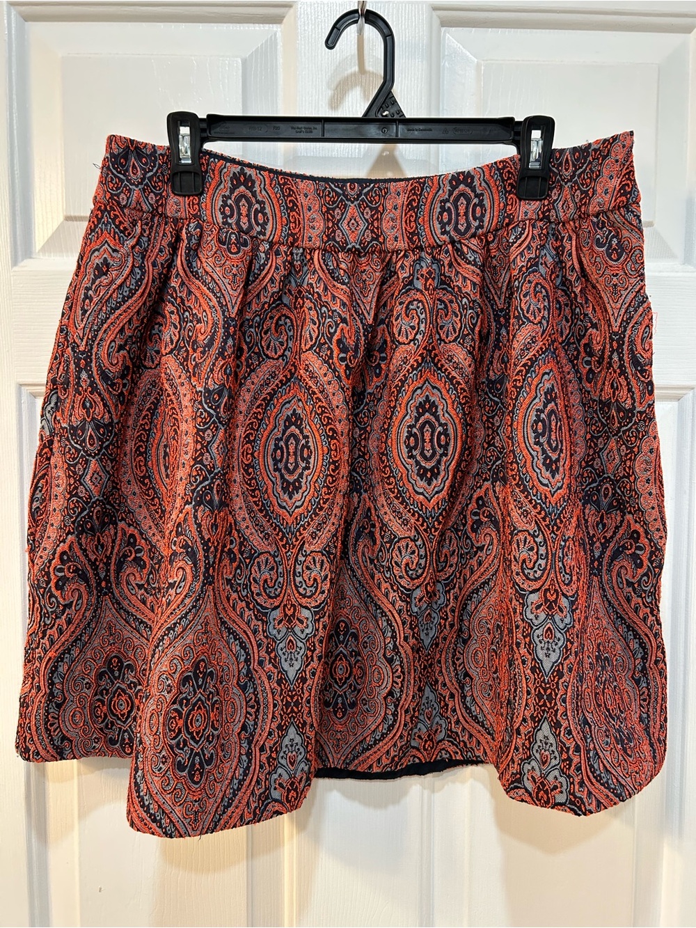 Moulinette Soeurs A-Line Wool Infused Textured Mini Skirt Sz L Festival Tapestry